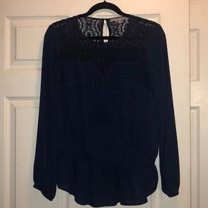 Work once, navy blue blouse